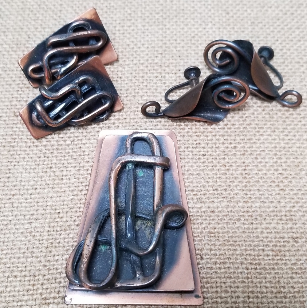 COPPER ARTISAN STYLED JEWELRY | PENDANT & EARRINGS